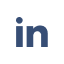 LinkedIn logo in a circular design.